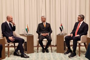Jaishankar, France, UAE Ministers Review Trilateral Cooperation in AI, Space, Culture