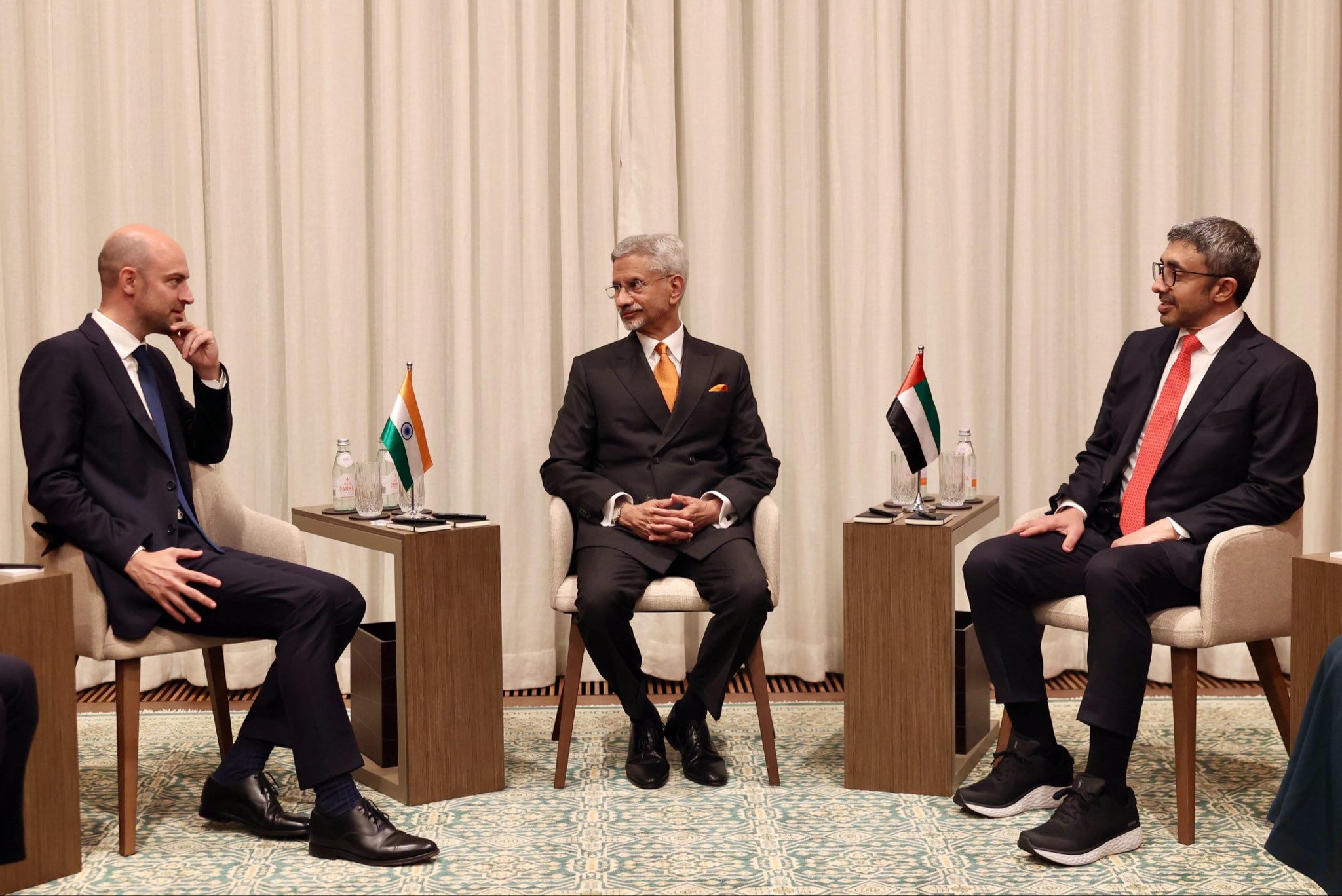 Jaishankar, France, UAE Ministers Review Trilateral Cooperation in AI, Space, Culture