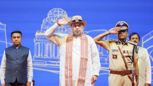 Amit Shah presents President's Colour to Goa Police, lauds service and policing reforms