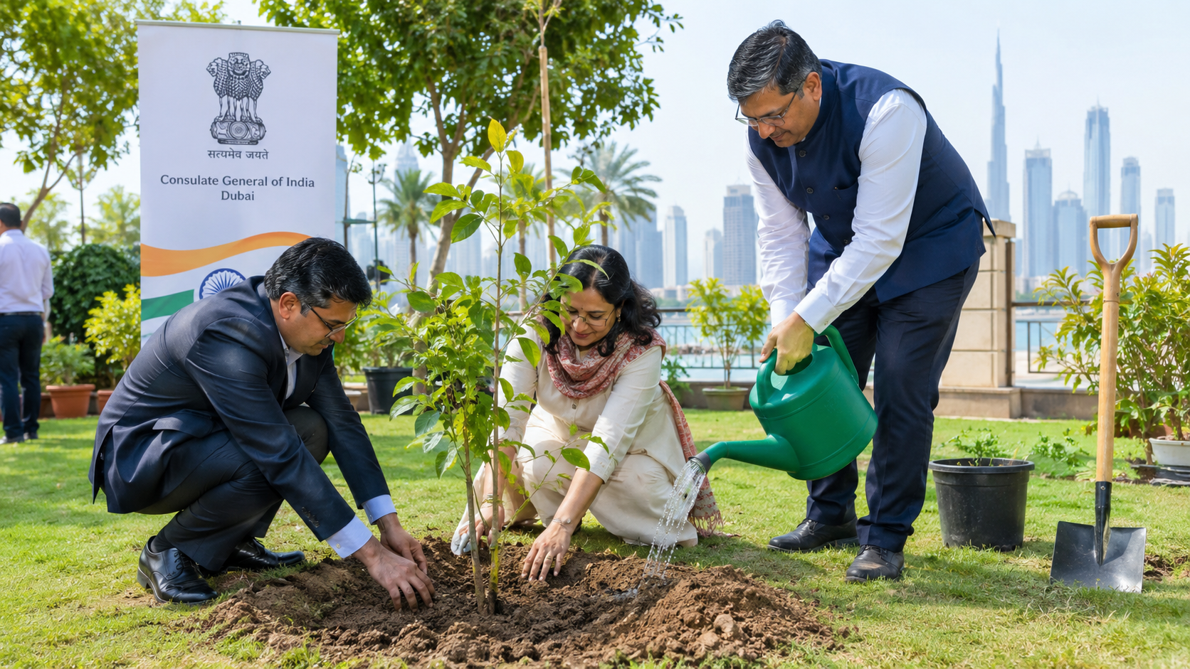 Indian Consulate in Dubai organises tree plantation drives as part of Seva Pakhwada