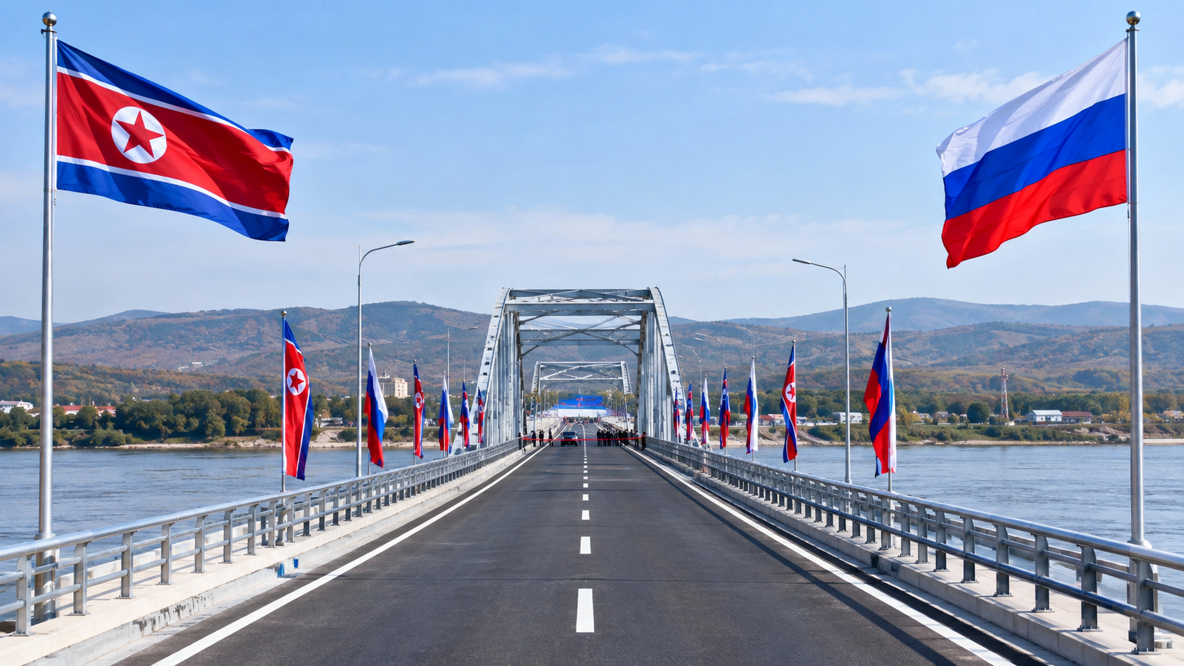North Korea and Russia open their first road bridge, a symbol of expanding ties