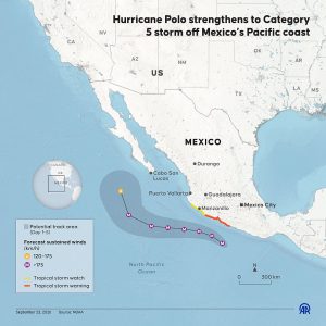 Mexico shuts Pacific ports as Hurricane Polo churns offshore
