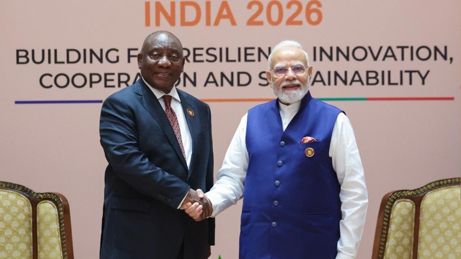 PM Modi meets South African President Cyril Ramaphosa on sidelines of 18th BRICS Summit