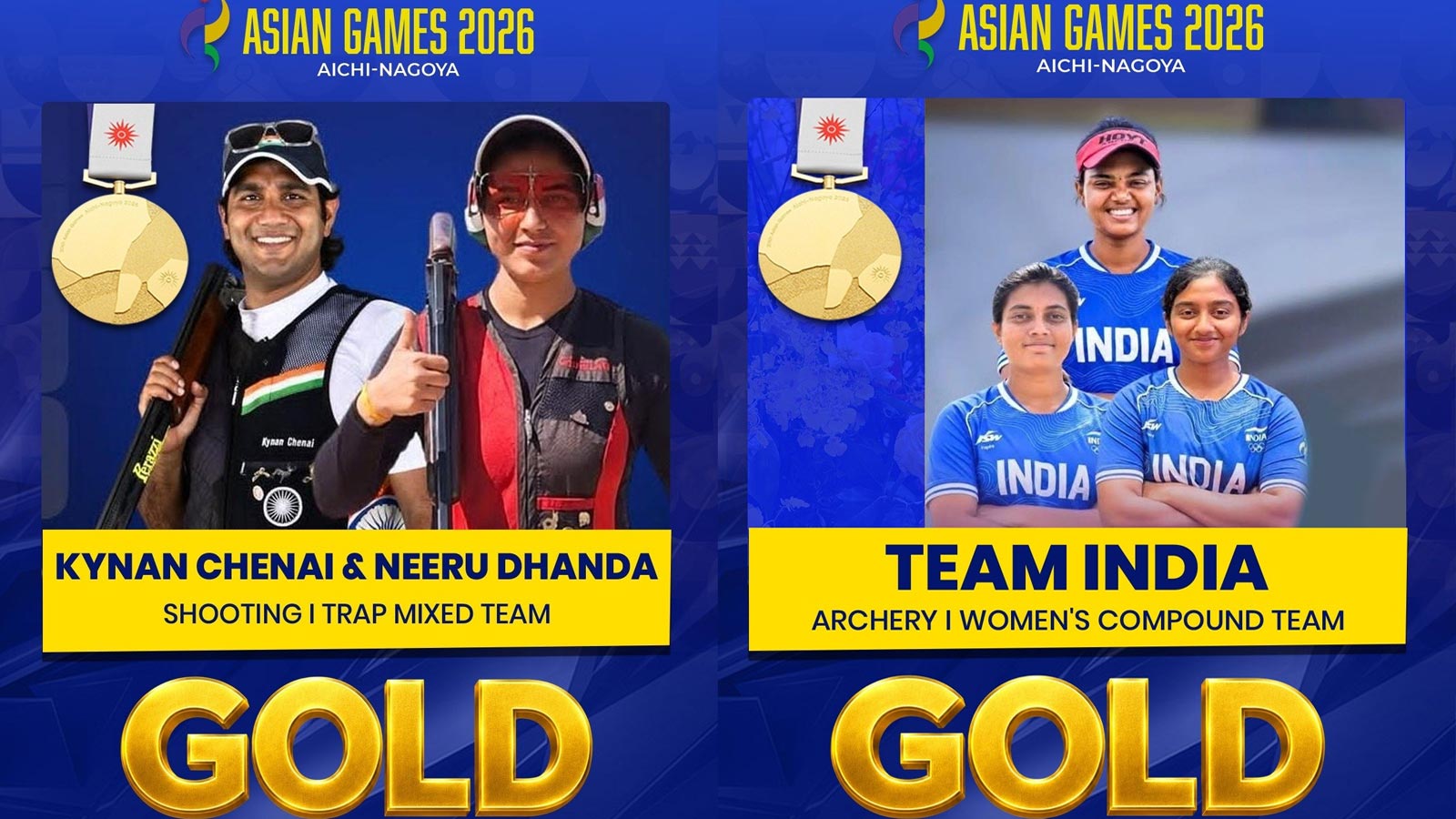 PM Modi hails India’s historic Asian Games Golds in Trap Shooting and Compound Archery