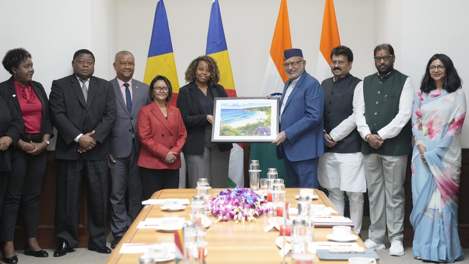 V-P Radhakrishnan meets Seychelles parliamentary delegation, stresses deepening bilateral ties