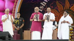 Vice President Radhakrishnan attends Vishwa Seva Dinam, launches humanitarian initiatives in Kollam