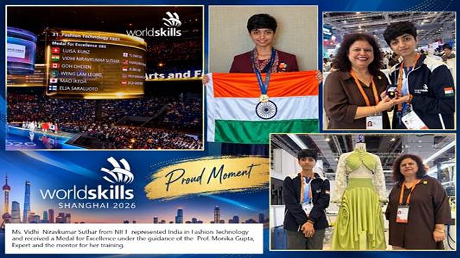 NIFT students win two Silver medals and a Medal for Excellence at WorldSkills Shanghai 2026