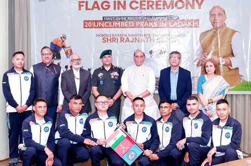 Rajnath Singh felicitates team after 20 unclimbed Ladakh peaks summited in 23 days