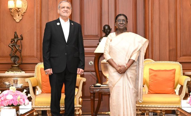 Iranian President Pezeshkian Meets President Murmu, Discusses India-Iran Ties