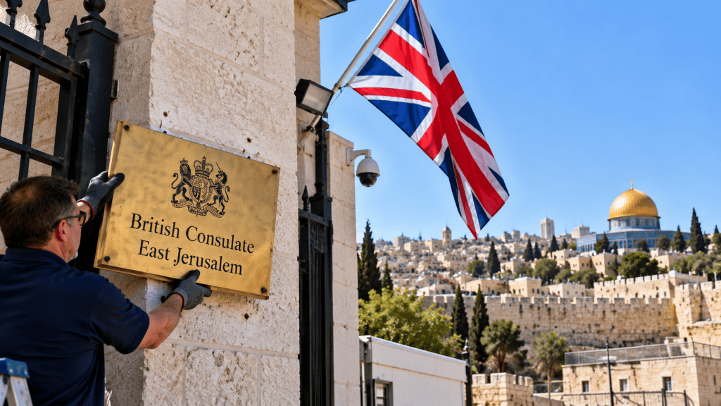 بريطانيا تزيل لافتات قنصليتها في القدس الشرقية
