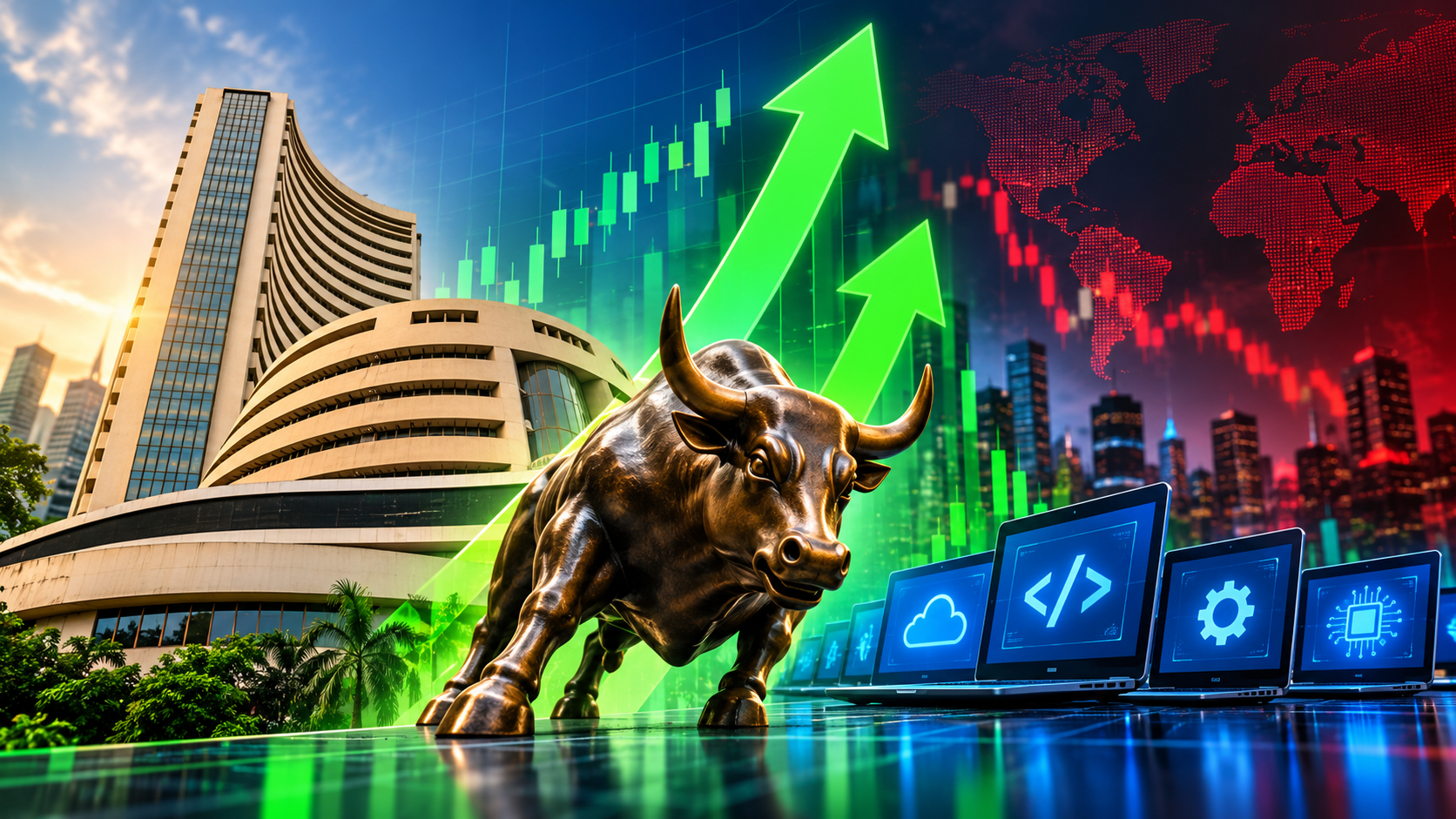 Sensex, Nifty Open Higher as IT Stocks Lead Gains Despite Weak Global Cues