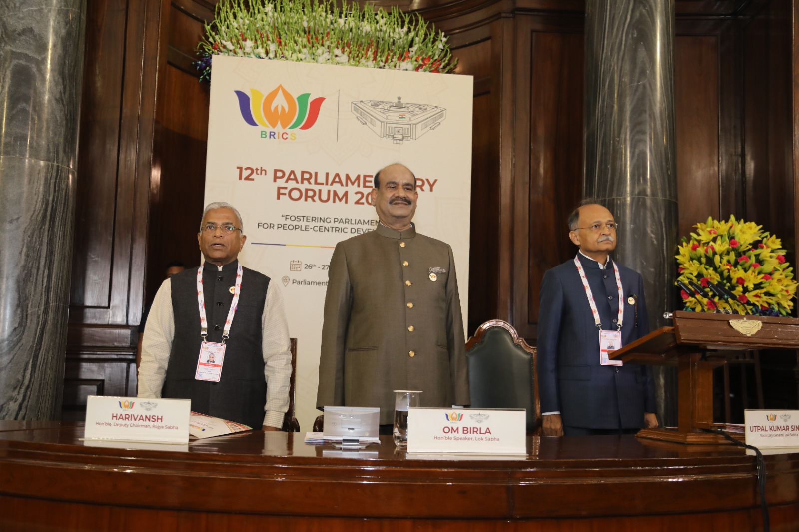 Harivansh Highlights BRICS’ Role in Global Cooperation at Parliamentary Forum