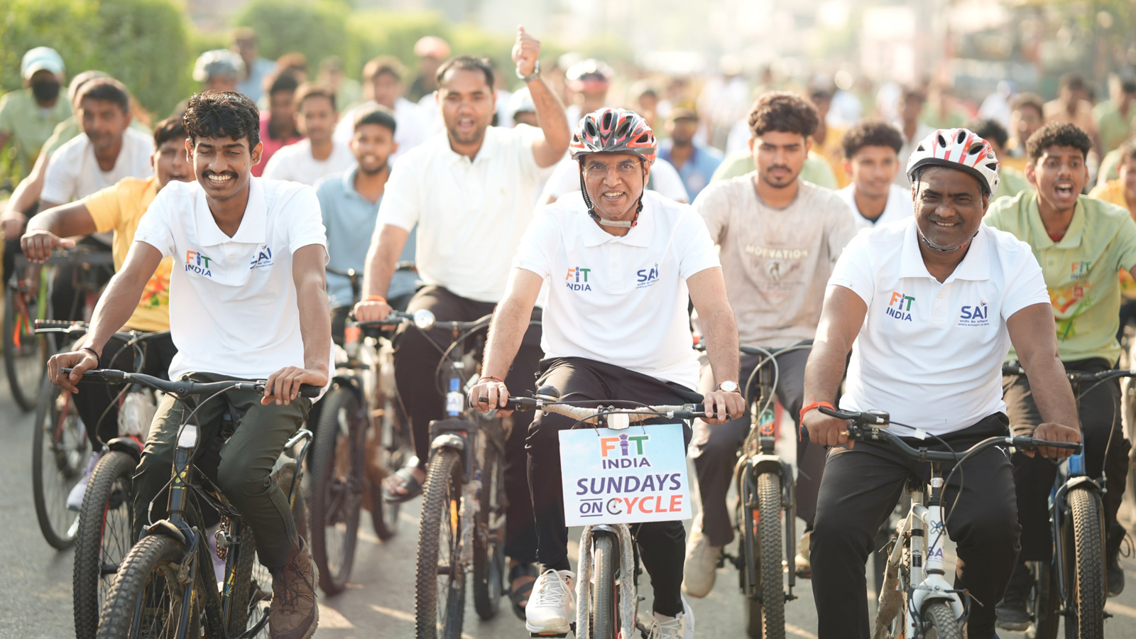 Mansukh Mandaviya leads 5.5-km cycle rally in Varanasi, urges youth to embrace fitness and reject drugs
