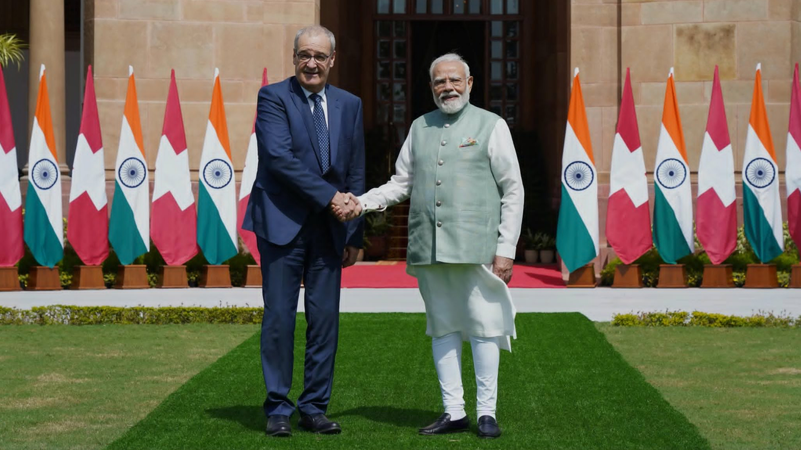 PM Modi, Swiss President Guy Parmelin hold talks at Hyderabad House