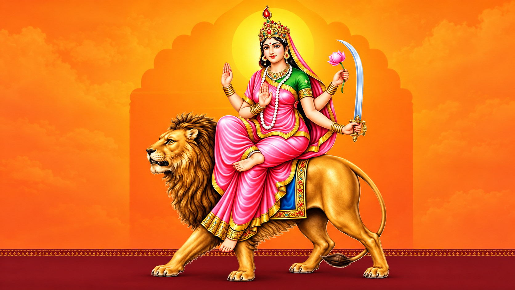 PM Modi Offers Prayers to Maa Katyayani on Sixth Day of Navratri, Wishes Strength and Courage for All