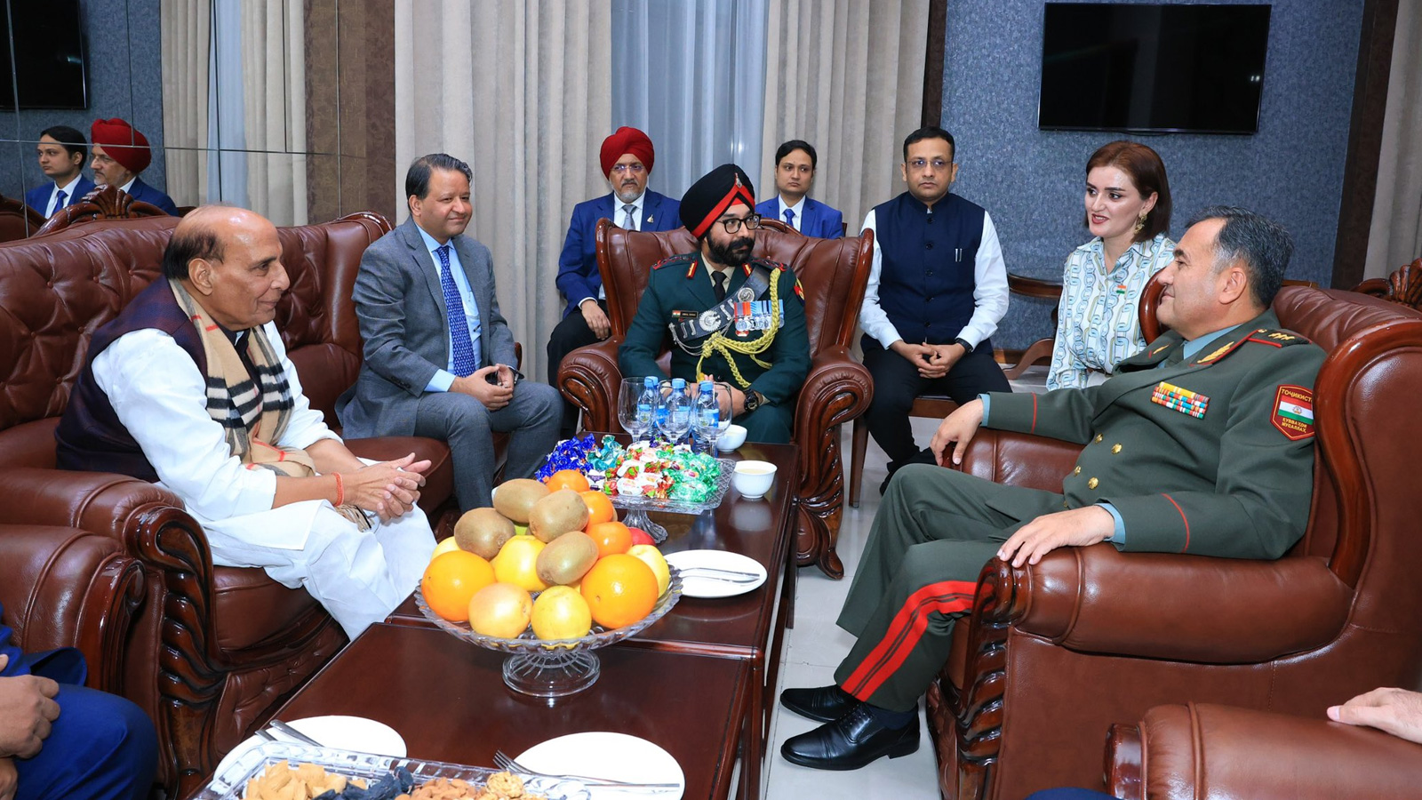 Rajnath Singh holds ‘productive discussion’ with Tajikistan counterpart on sidelines of SCO meeting