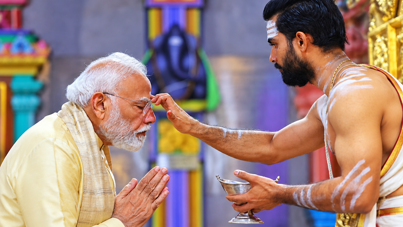 May grace of Vighnaharta bring welfare to all: PM Modi offers prayers at Delhi’s Vinayak Mandir