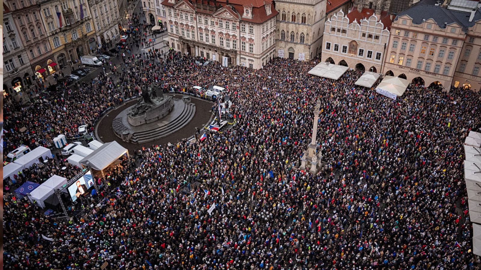 Thousands protest Czech government’s public media overhaul after rushed vote