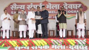 V-P Radhakrishnan calls for sustained support for veterans, Veer Naris at Sainya Sampark Mela in Jharkhand's Deoghar