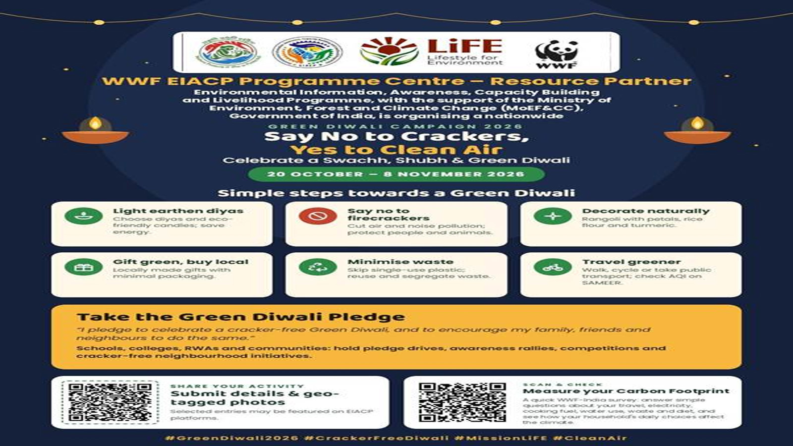 WWF-India launches Green Diwali campaign, urges citizens to avoid firecrackers