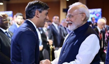 PM Modi Meets Former UK PM Rishi Sunak at Bloomberg New Economy Forum