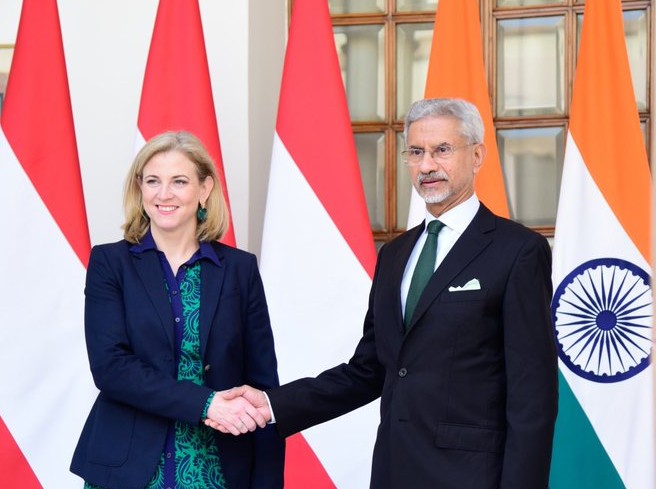 Jaishankar Meets Austrian Foreign Minister Beate Meinl-Reisinger in New Delhi